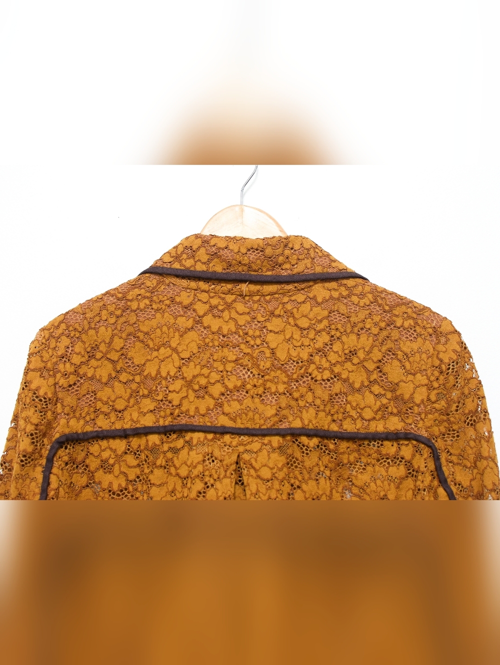 Veronica Beard Coppola Floral Lace Jacket Blazer Mustard Pockets Size 8 - Picture 9 of 13